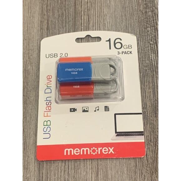 Memorex 16GB 3pk Flash Drive USB 2.0 - (32020001623) - Picture 1 of 2